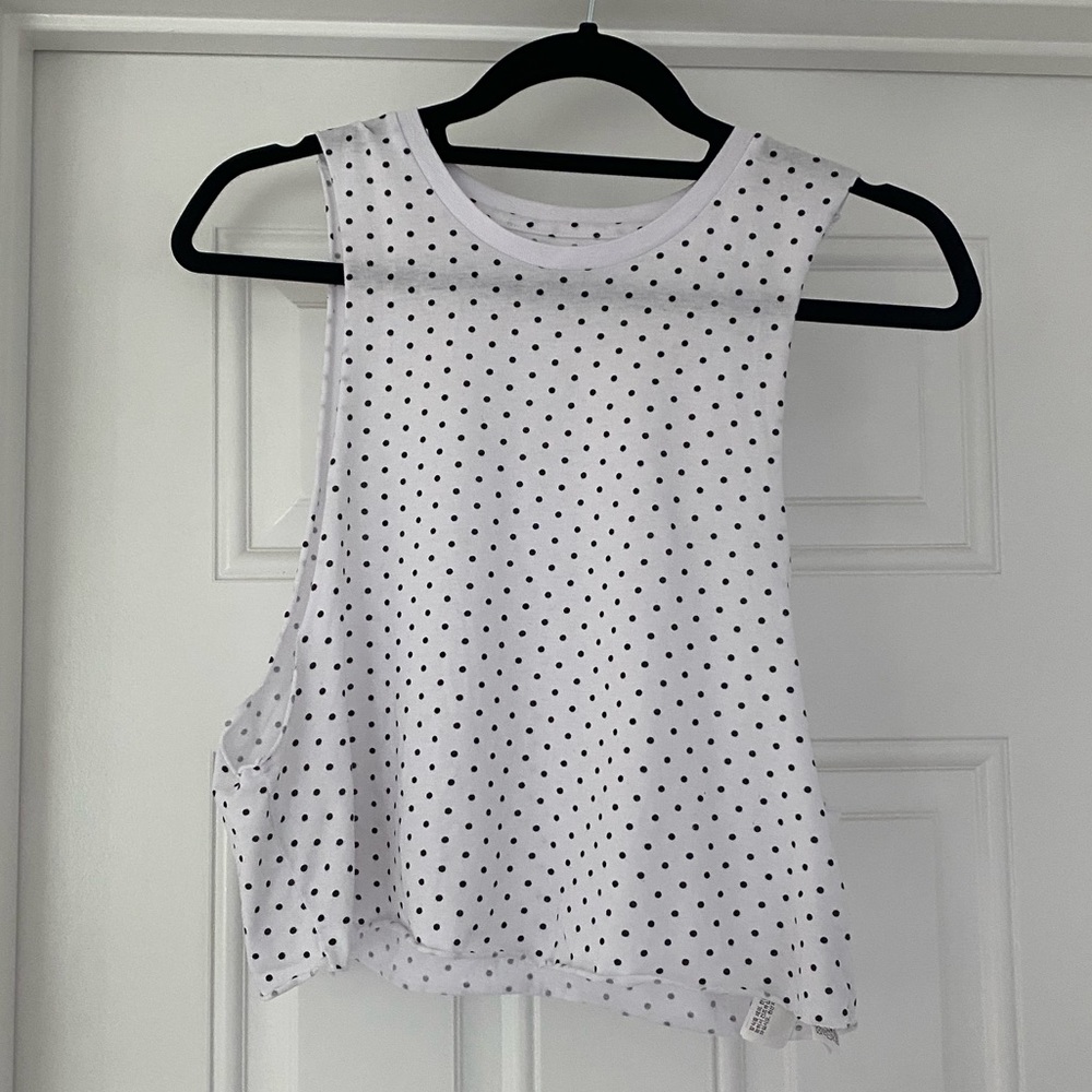 Women’s Forever 21 white and black polka dot tank top size XS